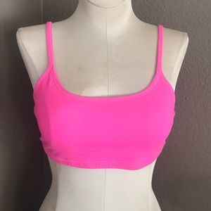Bright pink yoga bralette